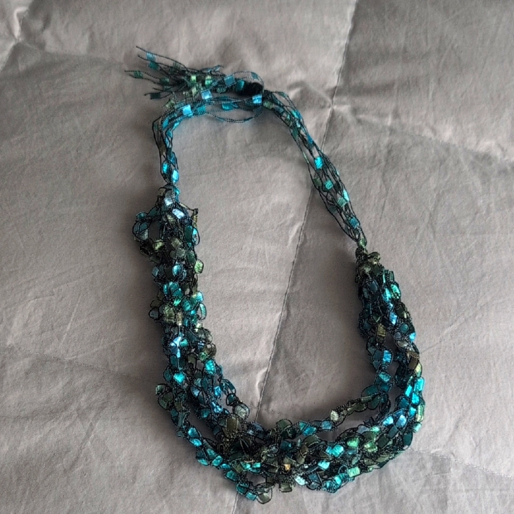 Unique Blue and Green  Necklace